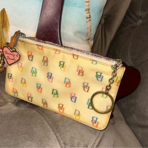 Dooney & Buorke Vintage Rainbow Monogram Wristlet - Picture 3 of 12